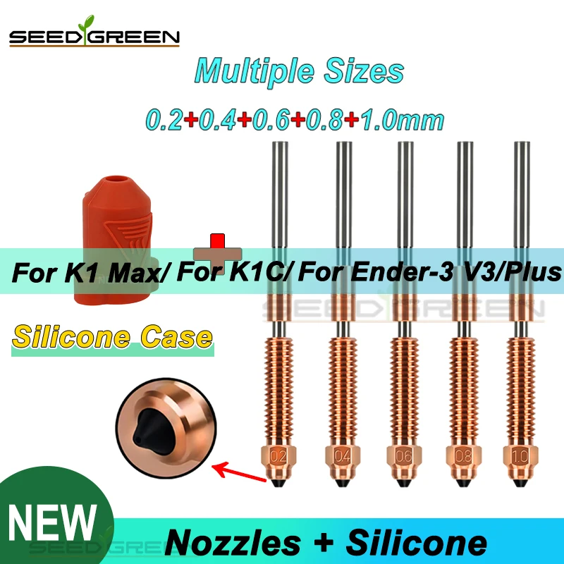 

Для Creality K1C K1 Max Ender-3 V3 Unicorn комплект сопел для быстрой замены Быстрая установка Модернизированный материал для печати с высоким потоком