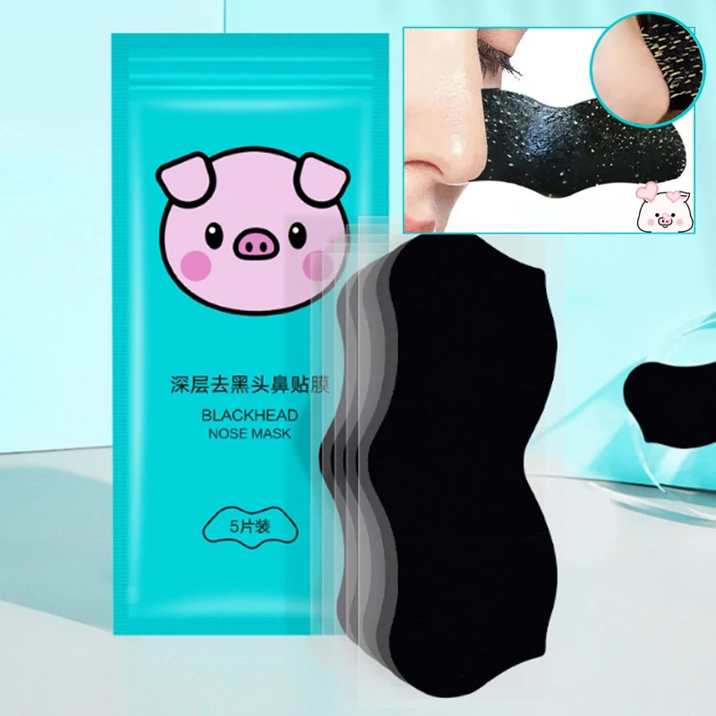 5PCS Blackhead Removal แถบจมูกสิว Magic การดูดซับที่มีประสิทธิภาพ Mite Remover ทําความสะอาดลึก Pore หดตัวผิวเรียบเนียน