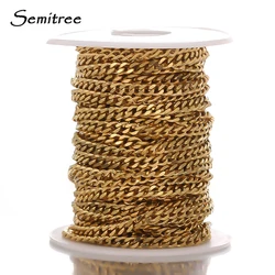 1 Meter Stainless Steel Curb Cuban Link Chain Chokers for DIY Jewelry Making Hiphop Punk Necklace Findings Bracelets Accessories