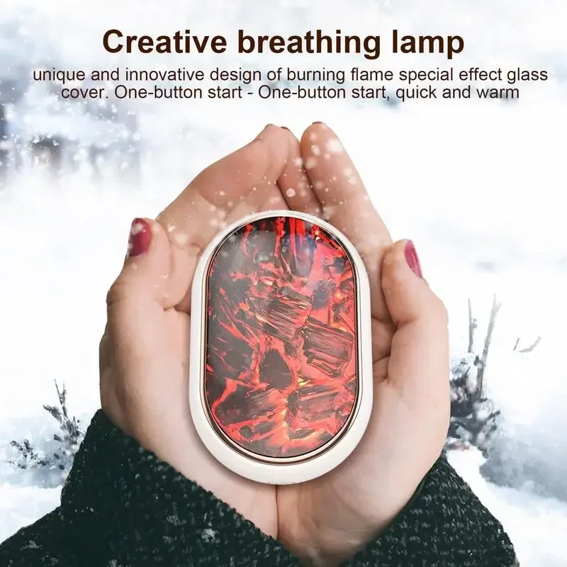 Pocket Hand Warmer Portable Mini Hand Heater With Burning Flame Design Lamp Fast Heating Hand Warmer Winter Supplies