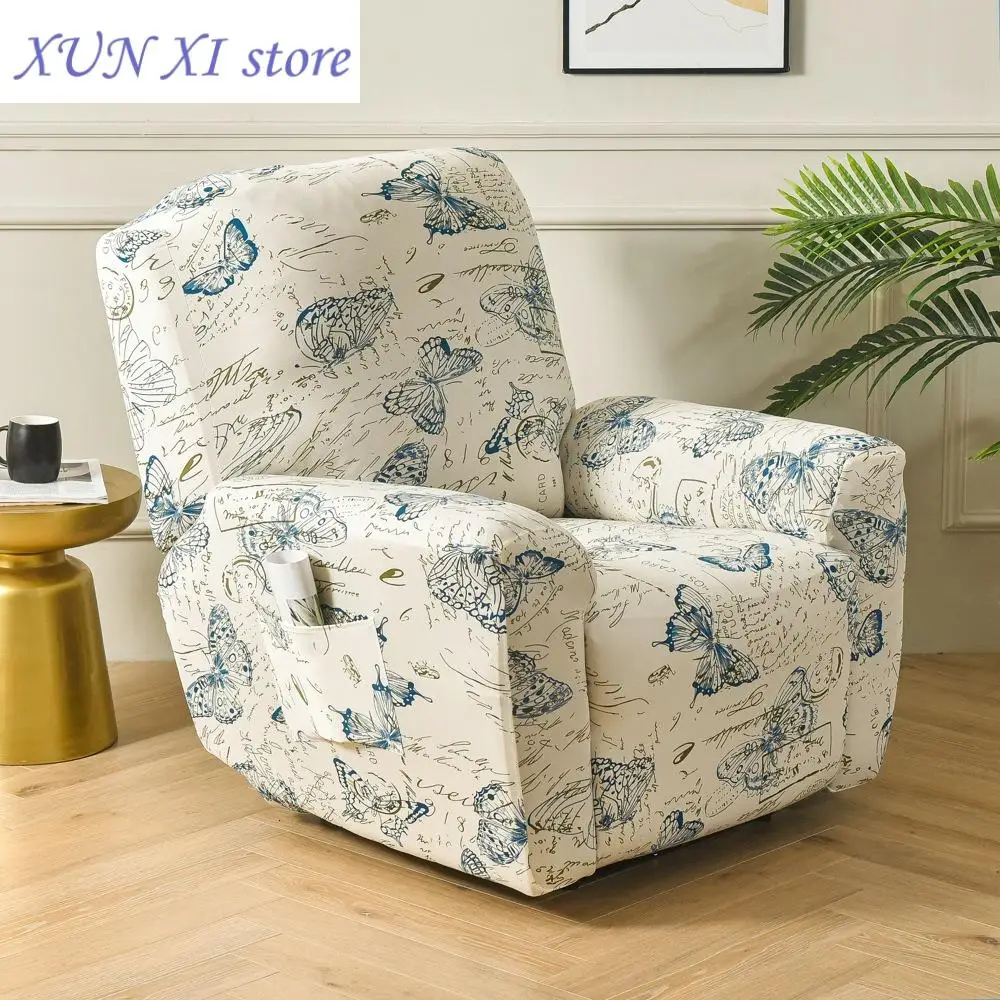 

New Stretch Plain Recliner Sofa Cover Soft Anti-dirty Single Sofa Covers Living Room Decor Split Functional Lounger Chair Case