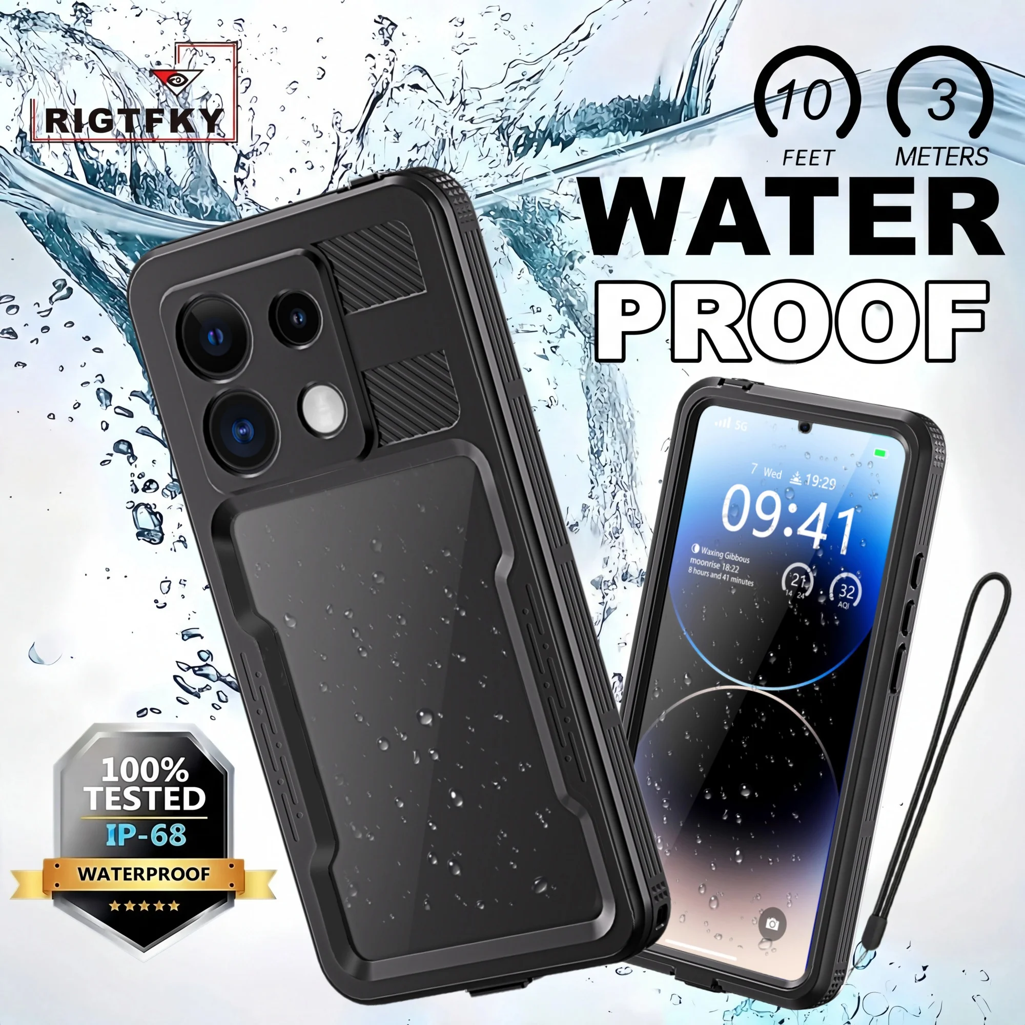 

Водонепроницаемый чехол IP68 для Xiaomi Redmi Note 14 13 Pro 5G для активного отдыха, сноркелинга, плавания, защиты от пыли, снега и падений