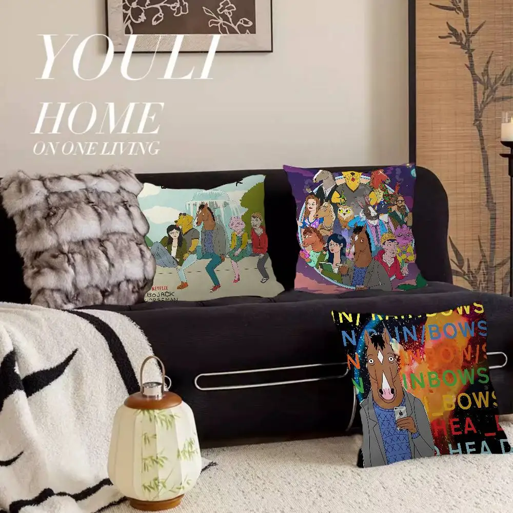 B-BoJacks-H-Horseman Cushion Cover Inches Farmhouse Decor Home Throw Pillow Covers for Couch Decorations