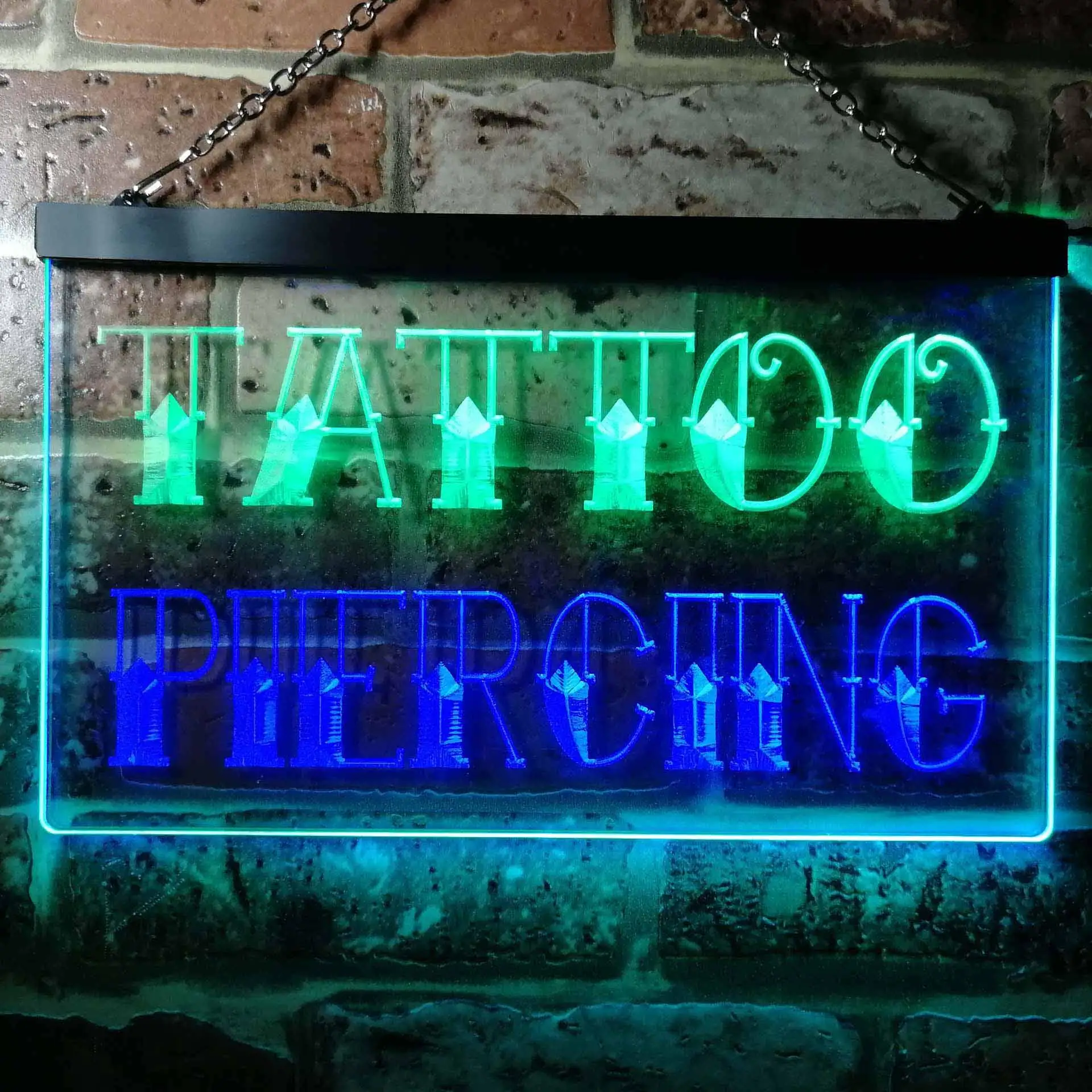 

Двухцветная светодиодная неоновая вывеска TATTOO PIERCING st6-i0296