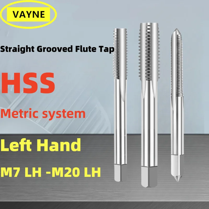 

1PCS HSS Metric /Fine Left hand Straight Grooved Flute Tap M7M8M9M10M11M12M13M14M15M16M17M18M19M20 LH Left Screw Threading Tap