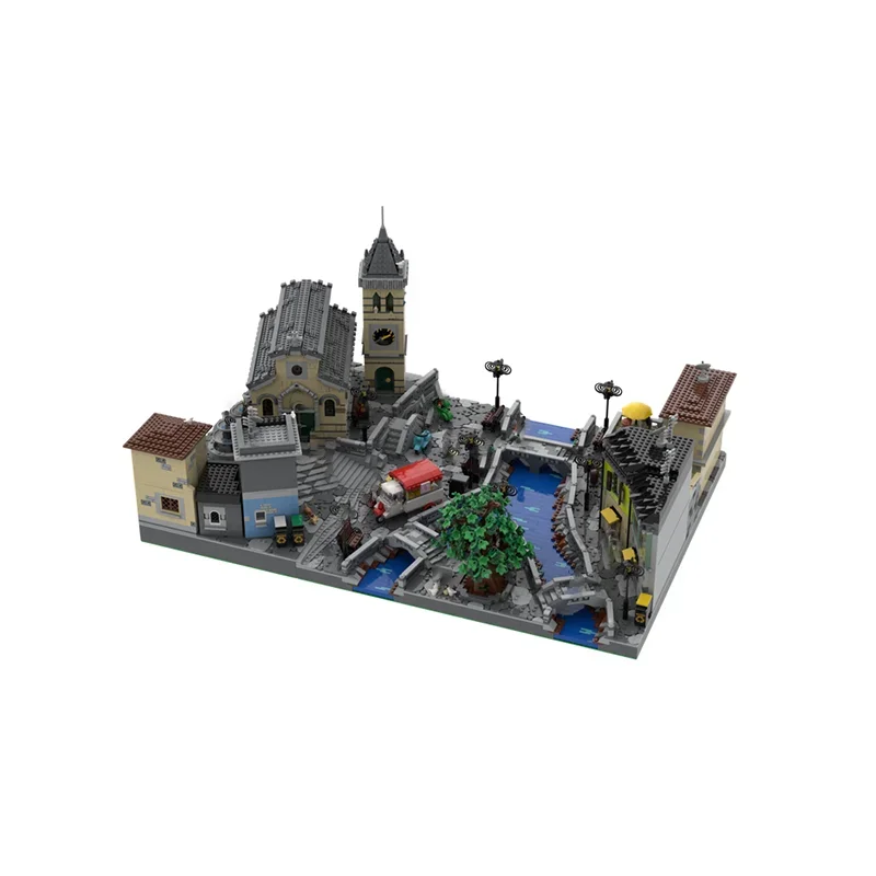 Street View Model Moc Building Blocks Italian Village Model Technology Brick DIY Assembly Construction Toy Holiday Gifts