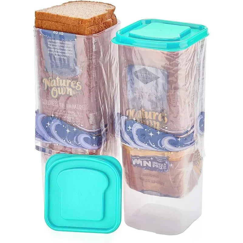 Plastic Sandwich Bread Holder with Airtight Lid Bread Dispenser Fresh Bread Storage Container for Kitchen Organizador