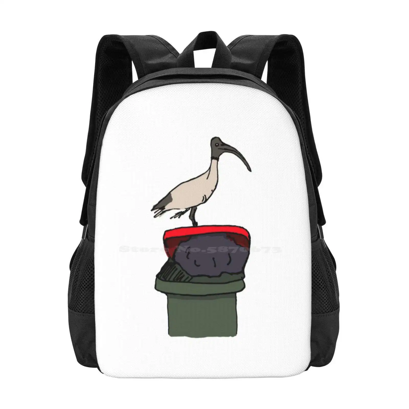 Bin Chicken Pattern Design Bagpack School Bags Bin Chicken Australia Trash Turkey Ibis Straya Aussie Icon Wizzbin Street Bird