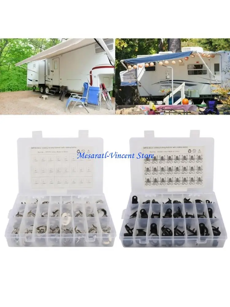 A70F Tarp Cover Lock Fasteners with Rotating Button, Metal Mounting Hardware for Canvas Boat Motorhome Tent Installation Jobs