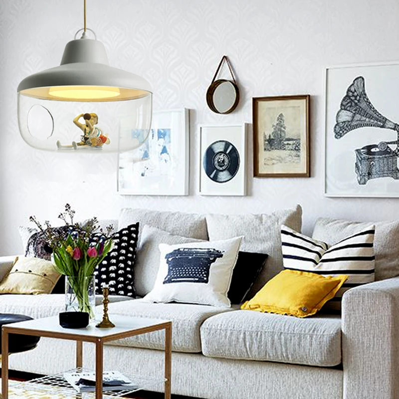 الشمال الجوف خارج الاكريليك الفن مصابيح متدلية شخصية الإبداعية مطعم بار متجر الملابس مصمم تركيبات الإضاءة LED #4