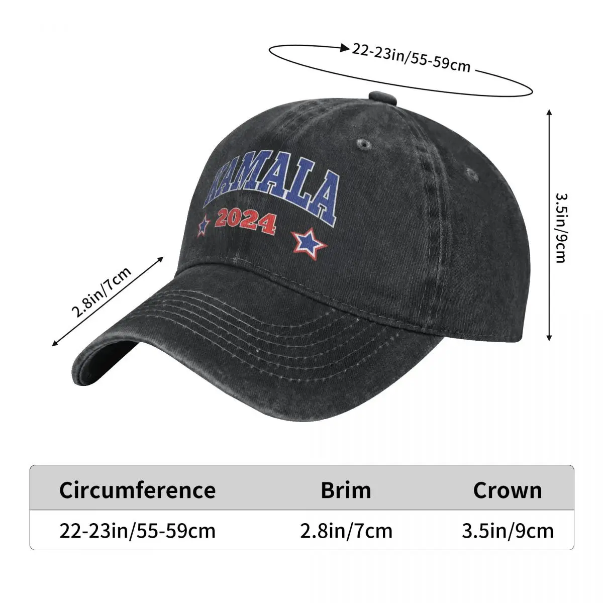 Kamala Harris 2024 campaña presidencial gorra de béisbol lavada gorra de camionero Casual verano Unisex hombres sol viseras gorra Snapback