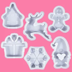 DIY Christmas Resin Molds Snowflake Tree Candle Holder Silicone Resin Mold 3D Christmas Tealight Ornament Epoxy Casting Mold