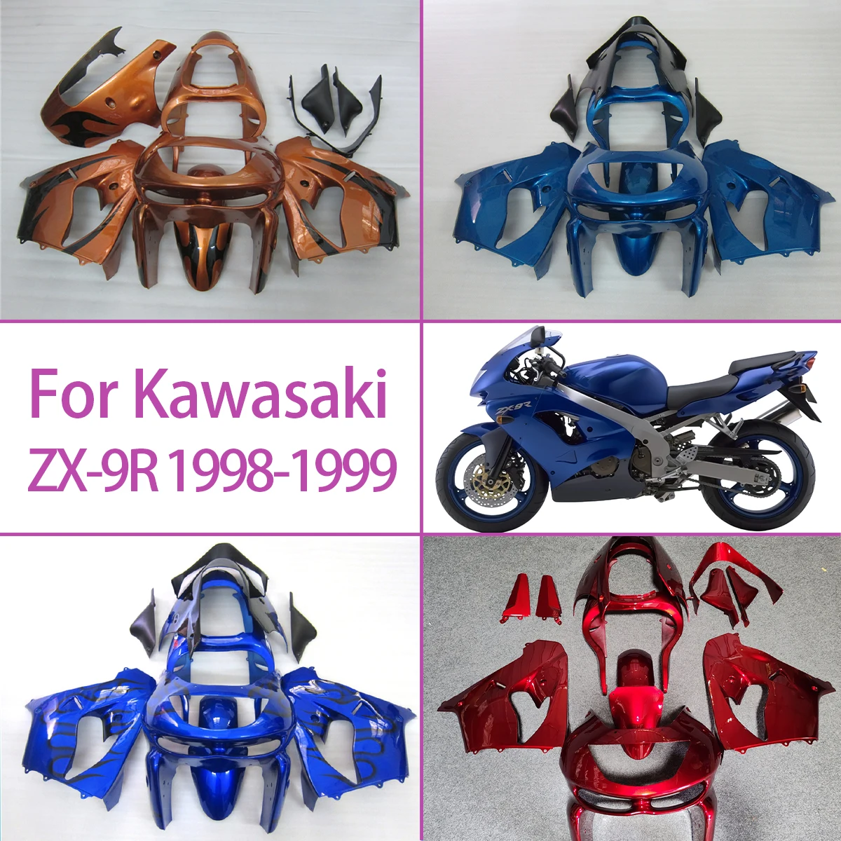 

1998 1999 ZX-9R High Quality Fairing Kit For 98 99 Kawasaki ZX-9R Full Injection Motorcycle Body Cover