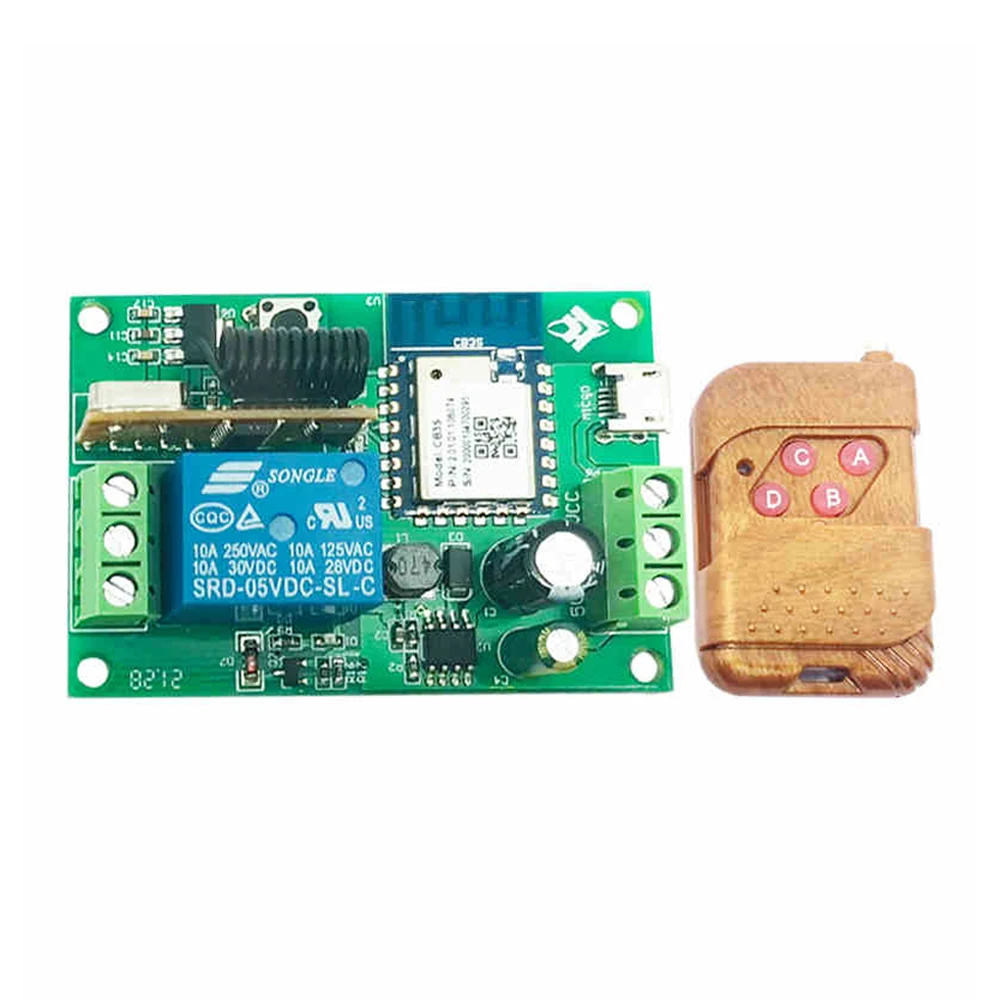 Tuya Single Way Remote Control Relay Module WiFi Bluetooth-compatible APP Control Smart Self-locking/Timing Modes Relay Switch