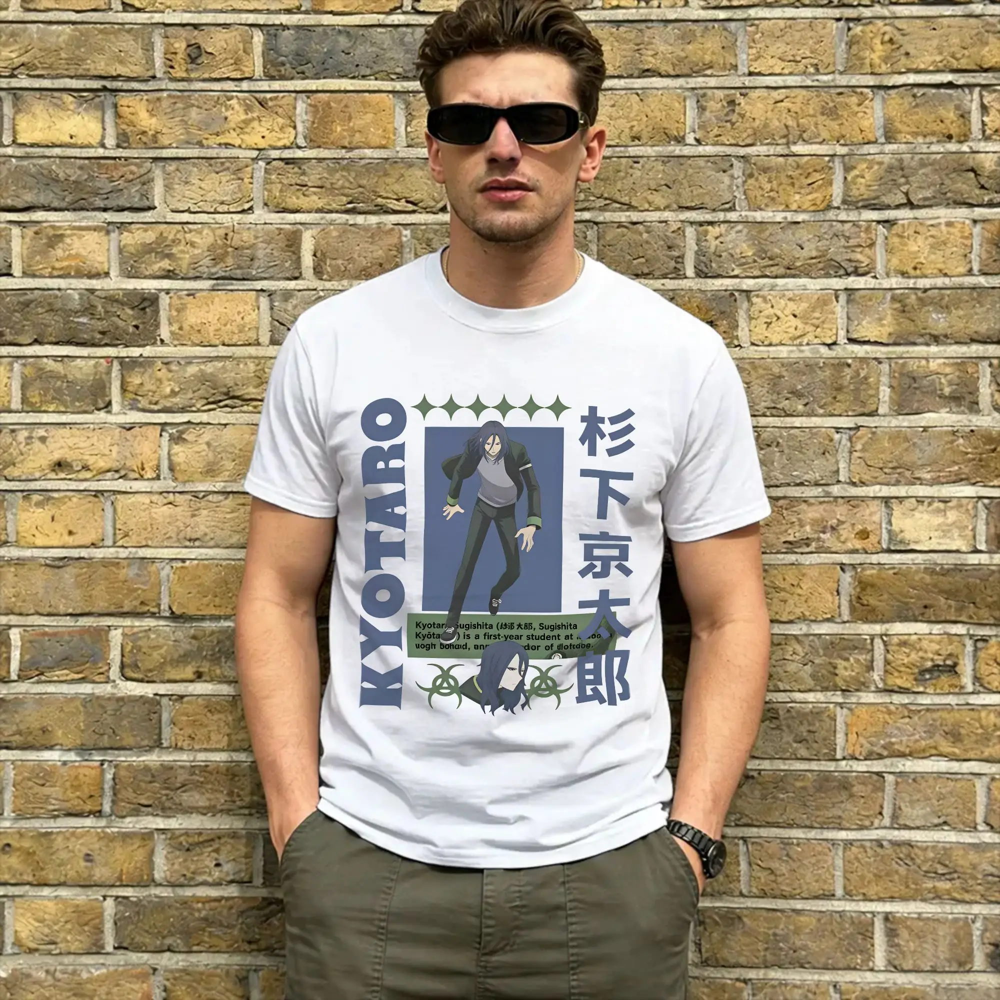 Men's Ren Kaji T Shirts Wind Breaker Pure Cotton Tops Vintage Short Sleeve Crewneck Tee Shirt Original T-Shirt