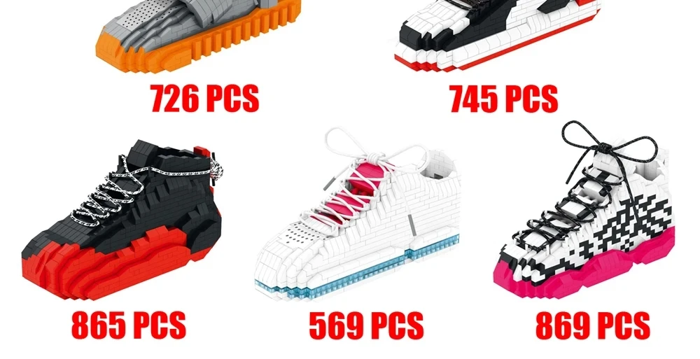 Neue DIY Sport Basketball Schuhe Bausteine Anime Turnschuhe Jungen Mädchen Spielzeug Auktion Modell Montage Block Ziegel Kinder Spielzeug Geschenke – Detail 2