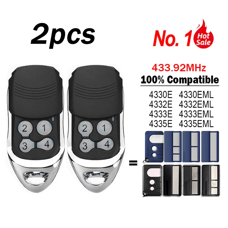 Replacement LiftMaster 4330E 4333E 4332E 4335E CHAMBERLAIN 4330EML 4332EML 4333EML 4335EML Electric Gate Remote Control 433 MHz