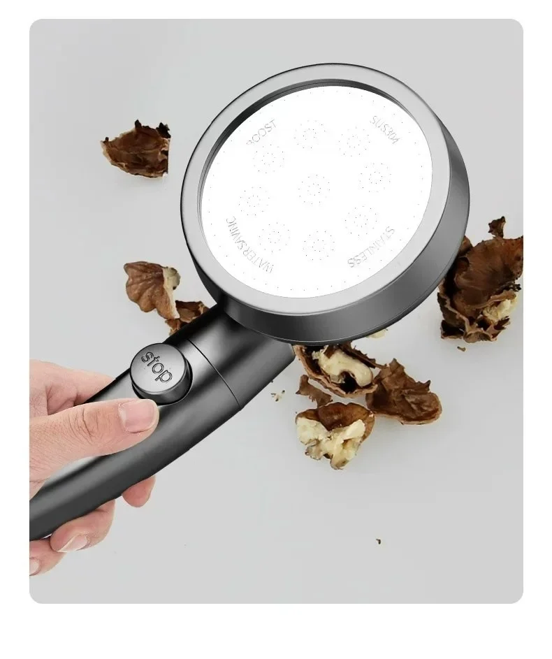 Verstellbarer Handbrausekopf mit Hochdruck-Duschsprüher und Ein-Klick-Wasserstopp-Düse für Haushalt und Badezimmer – Detail 22