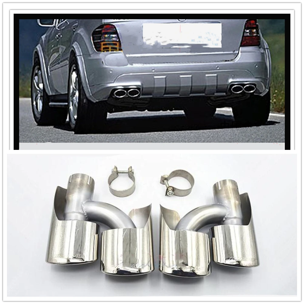 Car Rear Air Vent Exhause Tailpipe Exhaust End Tip Pipe For Mercedes Benz W164 ML Class 2010-2013