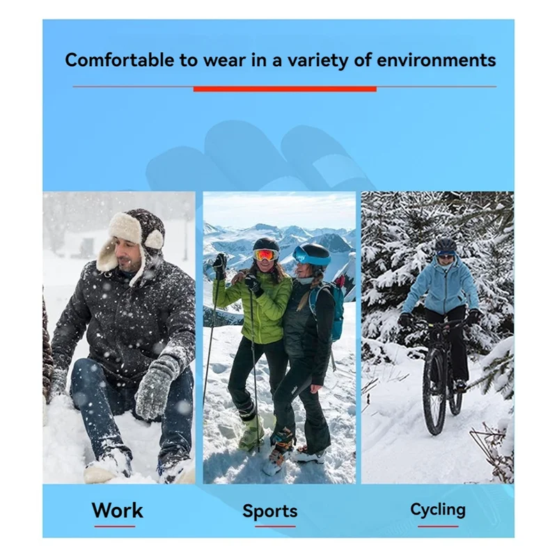 1 Pair Thermal Gloves Windproof Electric Heating Gloves Men Women For Ski Cycling For Motorcycle Heated Gloves