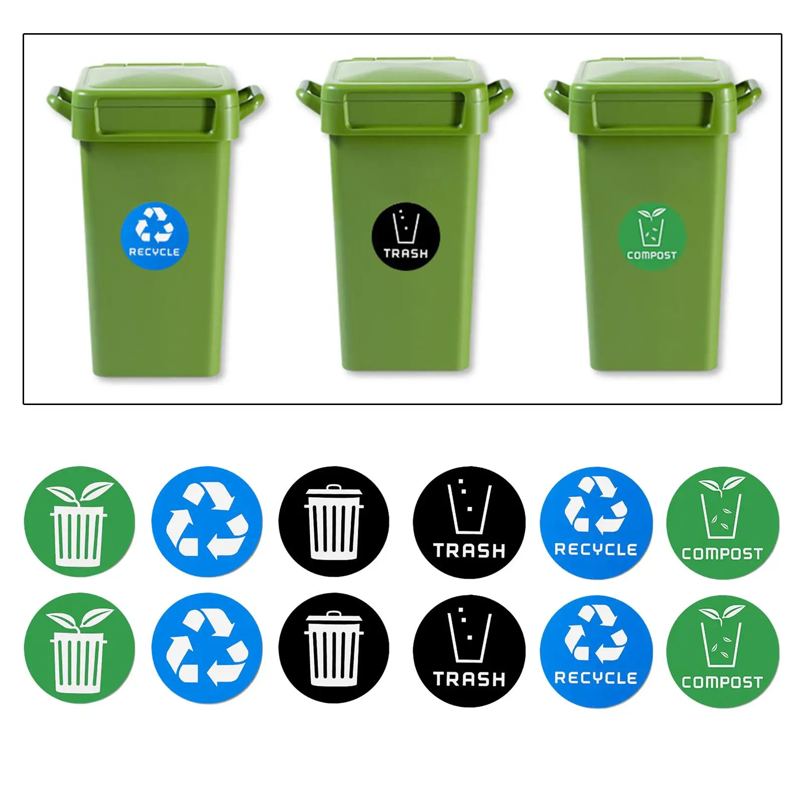 ملصقات علب القمامة ، صناديق إعادة التدوير ، ملصق للفنادق ، المطبخ ، المكتب ، الشقة ، الحدث التجاري ، 12 * #5