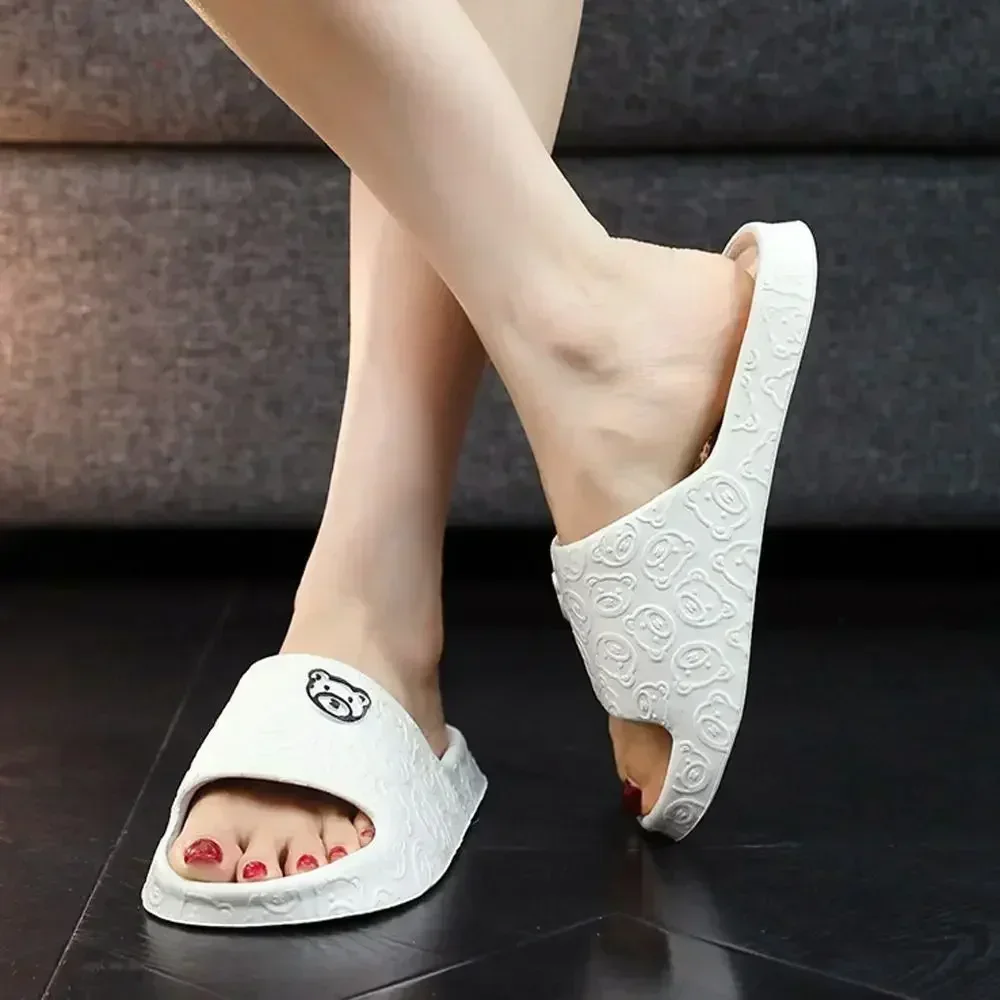 

Women's Cute Bear EVA Slippers - Soft Non-Slip Lightweight for Bathroom & Home, Indoor Slippers жанчынскія сандалі 슬리퍼