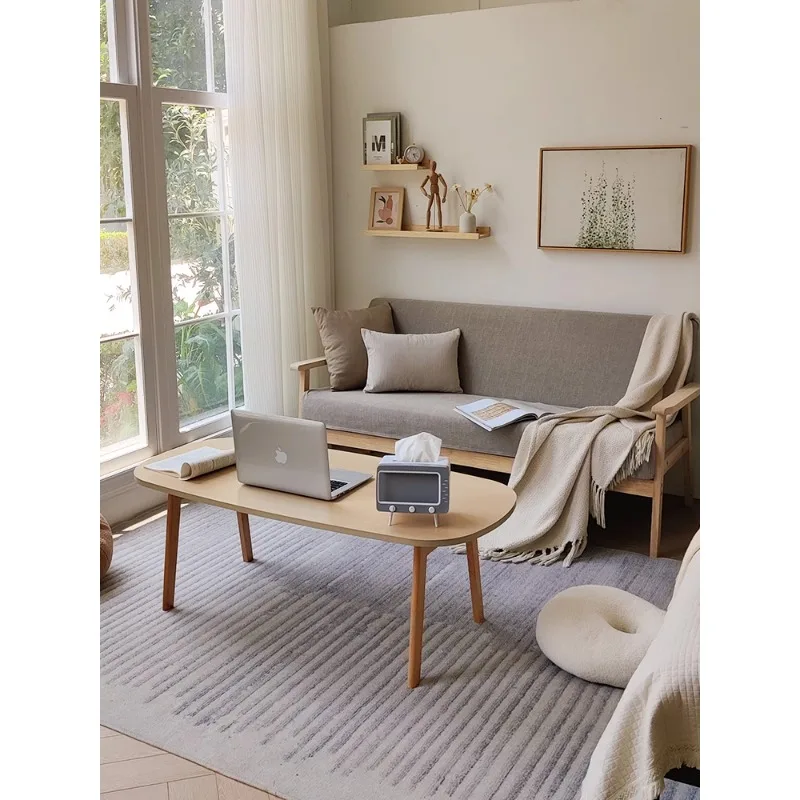 

Japanese-style solid wood foldable coffee table household simple small apartment small table log multi-functional kang table