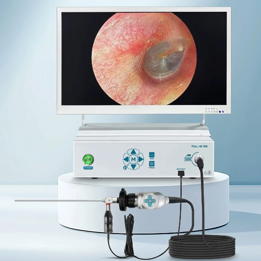 Фото Эндоскоп для чистки ушей с HD-камерой 3,2 мм, отоскоп с экраном 21,5/24 дюйма, интеллектуальный инструмент для удаления ушной серы, устройство для осмотра ушей