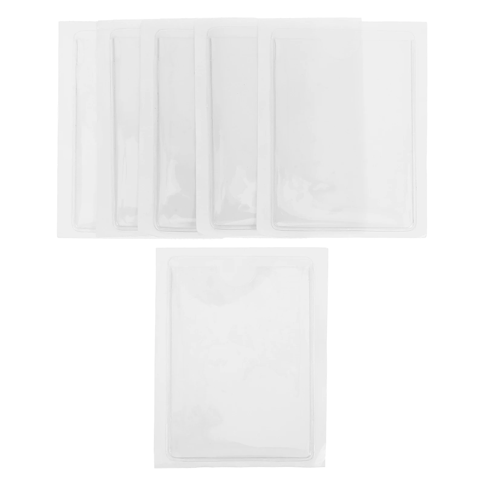 6 Stück 7,2 x 10 cm selbstklebende Kartenhalter, durchsichtiger Kunststoff-Taschenschutz, transparente klebrige Hüllen für Etiketten, Etiketten