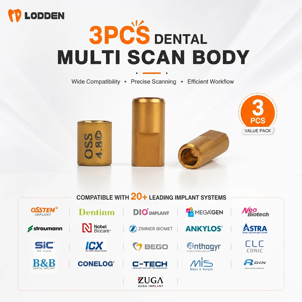 3PCS Implant Multi Scan Body Dental MU Scan Body for MIS Straumann Nobel NeoBiotech Megagen Osstem Dentium with Bridge Screw