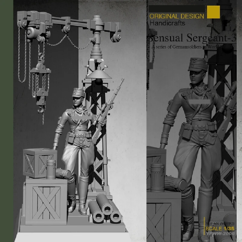 

1/35 Wwii Woman Sniper Soldier Resin Model Figure Gk Micro Miniature 3d Printed White Model Toy Unassembled And Unpainted Kit