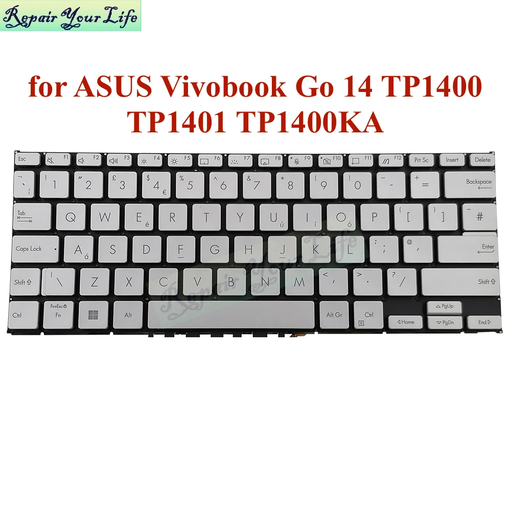 

UK/GB EU English Backlit Keyboard for ASUS Vivobook Go 14 TP1400 TP1401 TP1400KA TP1401KA TP1400KA-0071/bz056/bz057/hd421 New