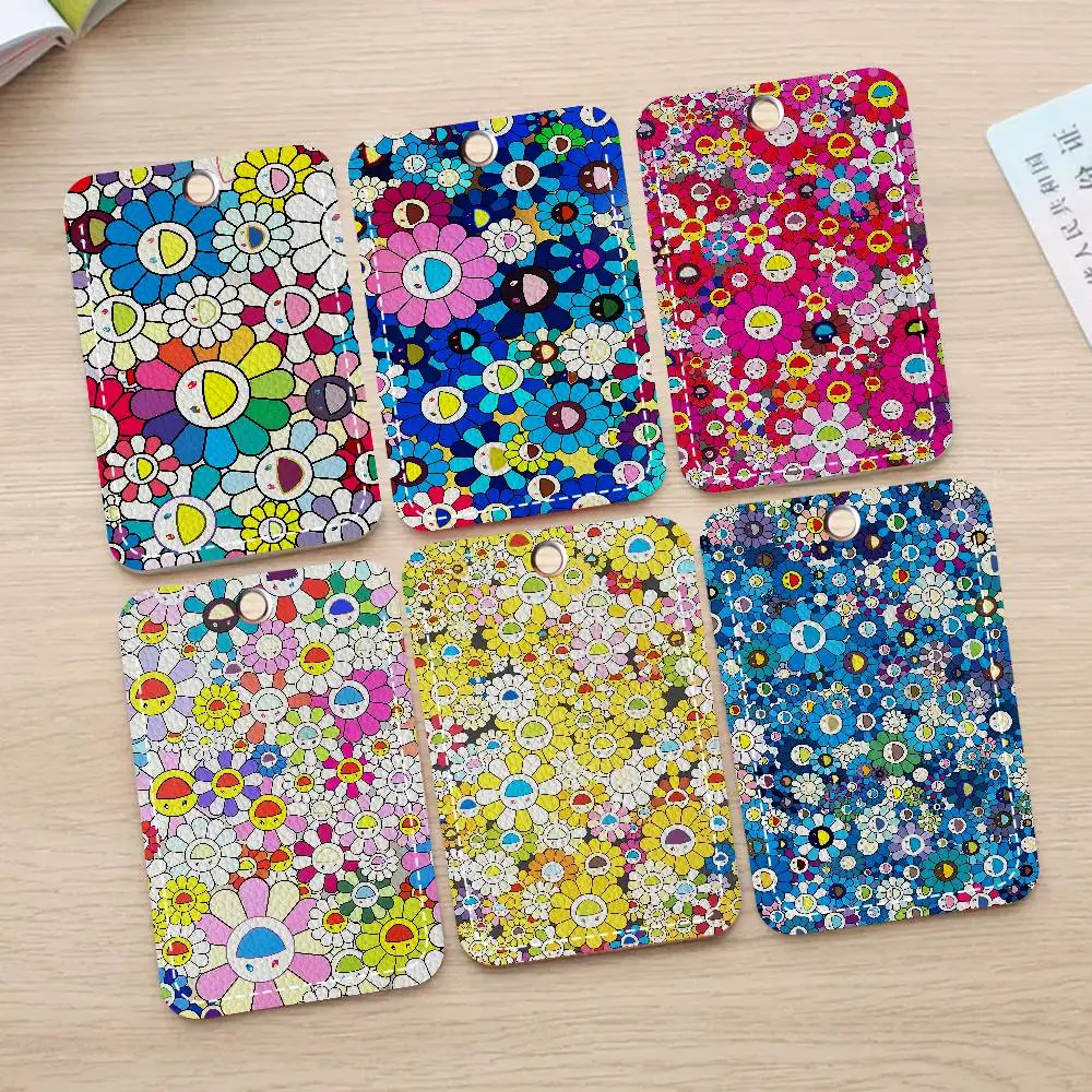 

Flower T-Takashi Art M-Murakami Cute Cartoon Inteated Elevator Card Acc Control Card Keychain Protective Cover Gift Keychain