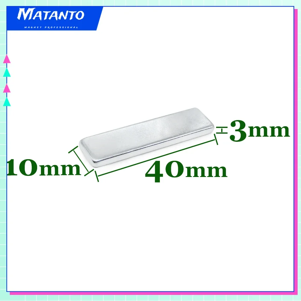 2/5/10/20/30/50PCS 40x10x3mm Block Powerful Strong Magnetic Magnets N35 Quadrate Permanent NdFeB Magnet 40x10x3mm 40*10*3 mm