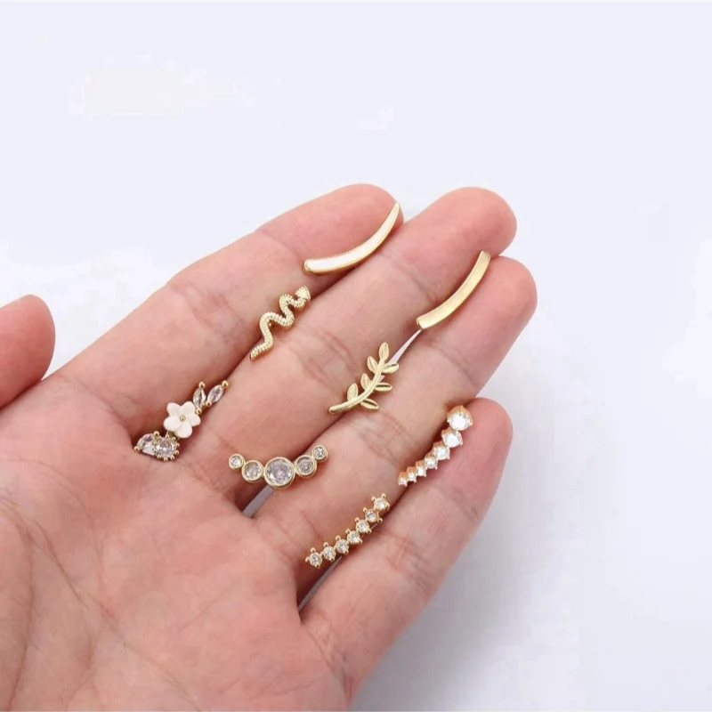 1Pc 16G Stainless Steel Screw Back Stud Earrings for Women Men, Fashion Cubic Zerconia Cartilage Conch Helix Ear Piercing Jewels image 6