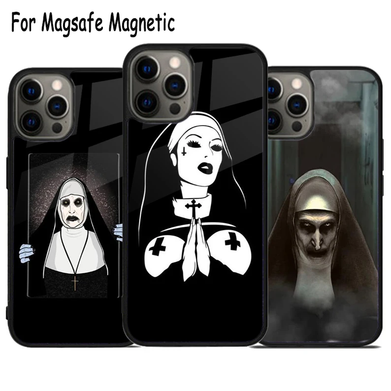 Sister Style Nun Sexy Girl Wireless Charge Magsafe Phone Case For iPhone 15 16 14 13 11 12 Pro Max Plus Magnetic Bumper Cover