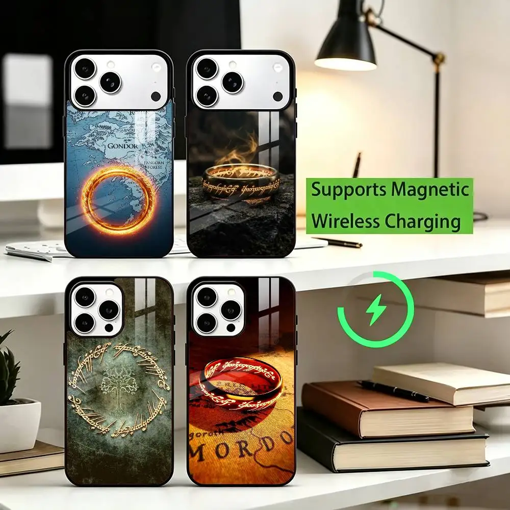 Espada mágica del mapa El Señor de los Anillos Funda de teléfono con carga magnética inalámbrica para iPhone 17, 16, 15, 14, 13, 12, 11Plus, Pro, Max