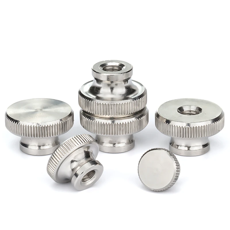 M3 M4 M5 M6 M8 M10 M12 304 Stainless Steel Hand Twisted High Knurled Thumb Hole Blind Hole Nut Advertising Decorative Nail