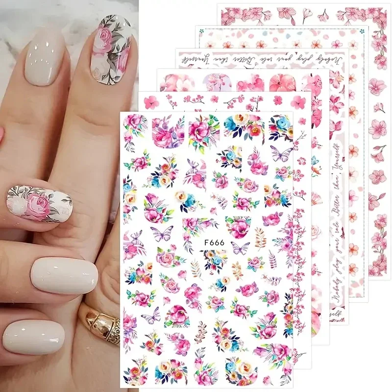 3D Flower Stickers nail decals decoration stickers for nails