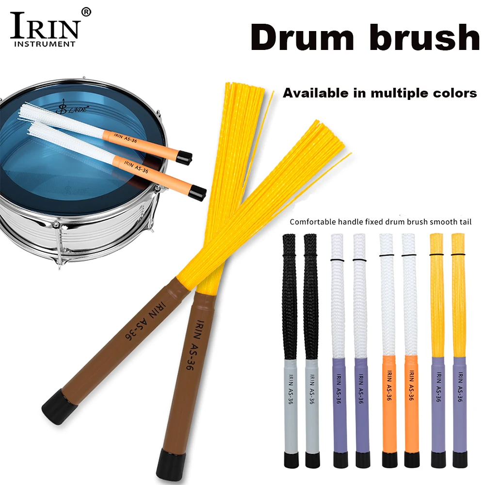 IRIN A Pair Drumstick Brush Wooden Jazz Drum Stick Brush Of Drum Set Brush ABS Handle Percussion Drum Accessories