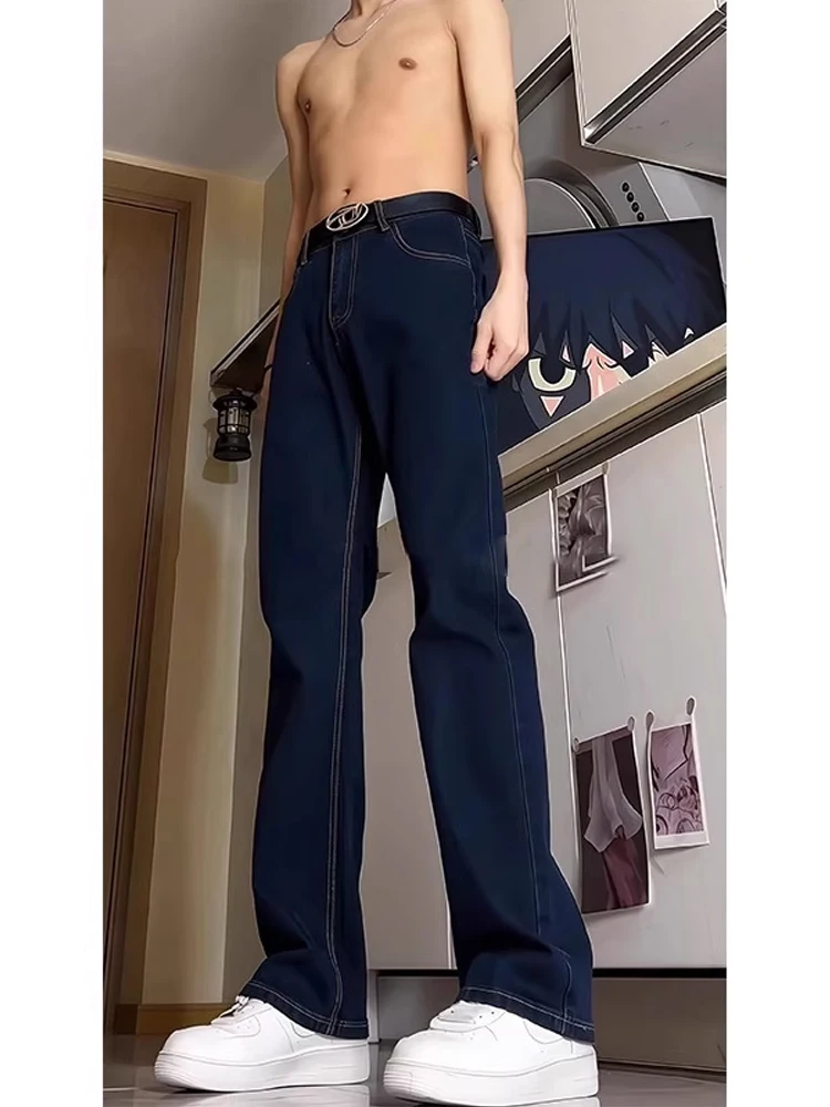 

Blue Fce Lined Original Denim Men's Straight Leg Jeans High Waist Slim Fit High Street Vibe Trousers Youth Faion Cotton ...