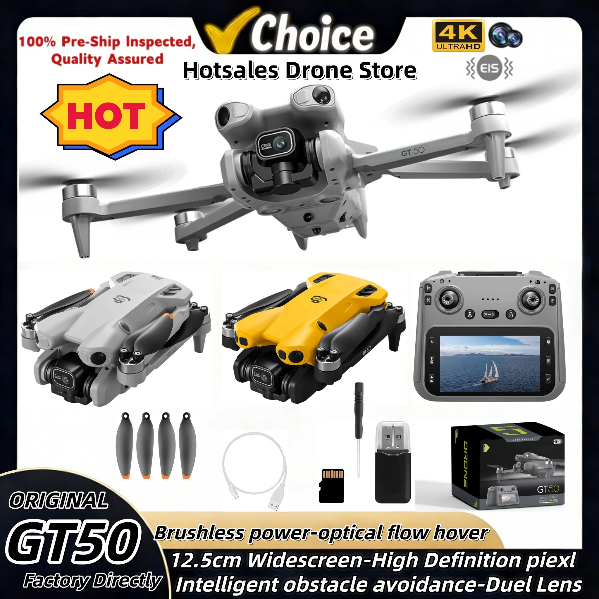 

GT50 Drone Factory 360° Obstacle avoidance 8K Professional WIFI Aerial Photography Brushless Motor Foldable Quadcopter Toys Gift