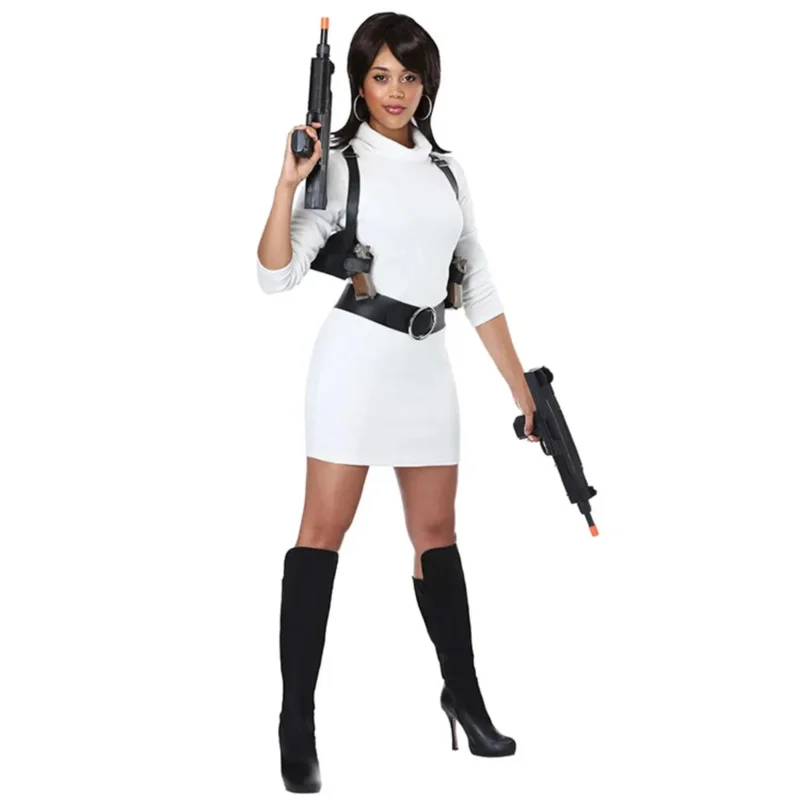 

CyAmerican Animated Comedy Spy Archer Cosplay J31U5X8S Costume Adult Lana Kane Spy Women Sexy Slim Dress Halloween Carnival