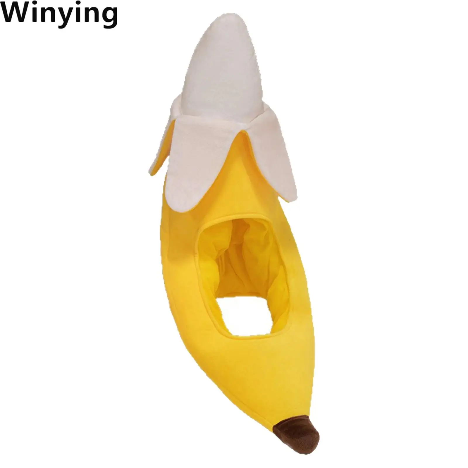 Adults Funny Peeled Banana Hat Cute Velvet Banana Headpiece Costume Accessory Headwear Photo Shoot Props