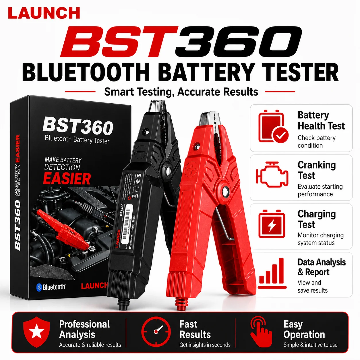Battery Load Tester - LAUNCH BST360 블루투스 자동차 배터리 테스터