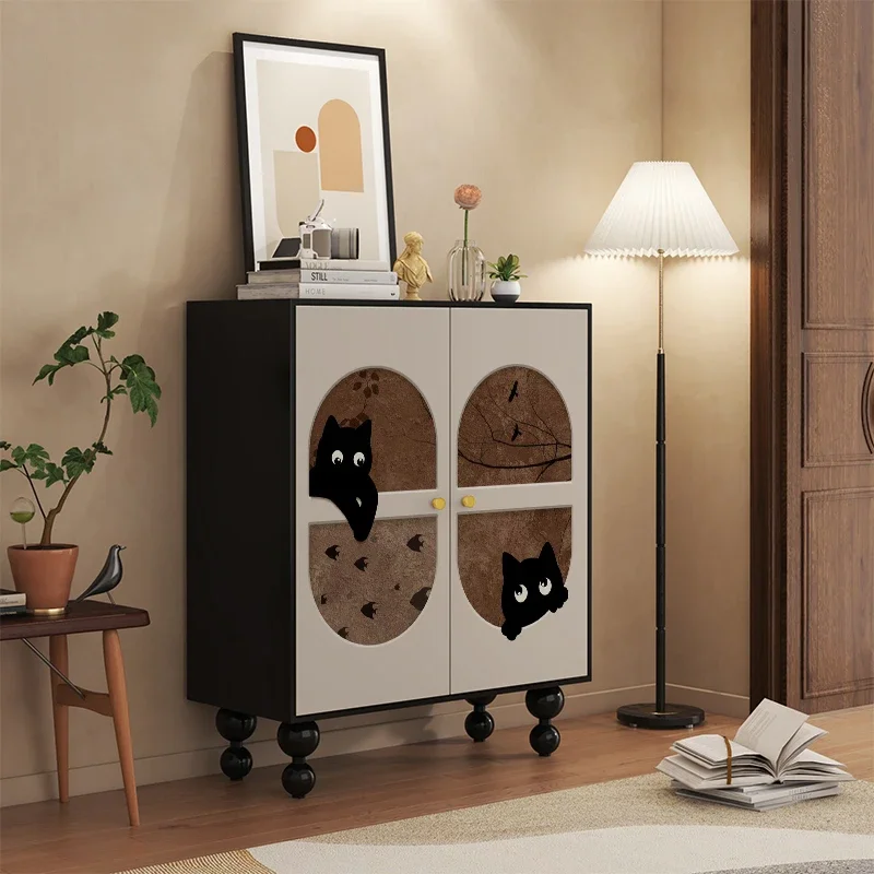 French Cream Cute Home Shoe Cabinet Living Room Door Entry Entrance Cabinet Household Balcony Wall Locker Aisle Side Cabinet