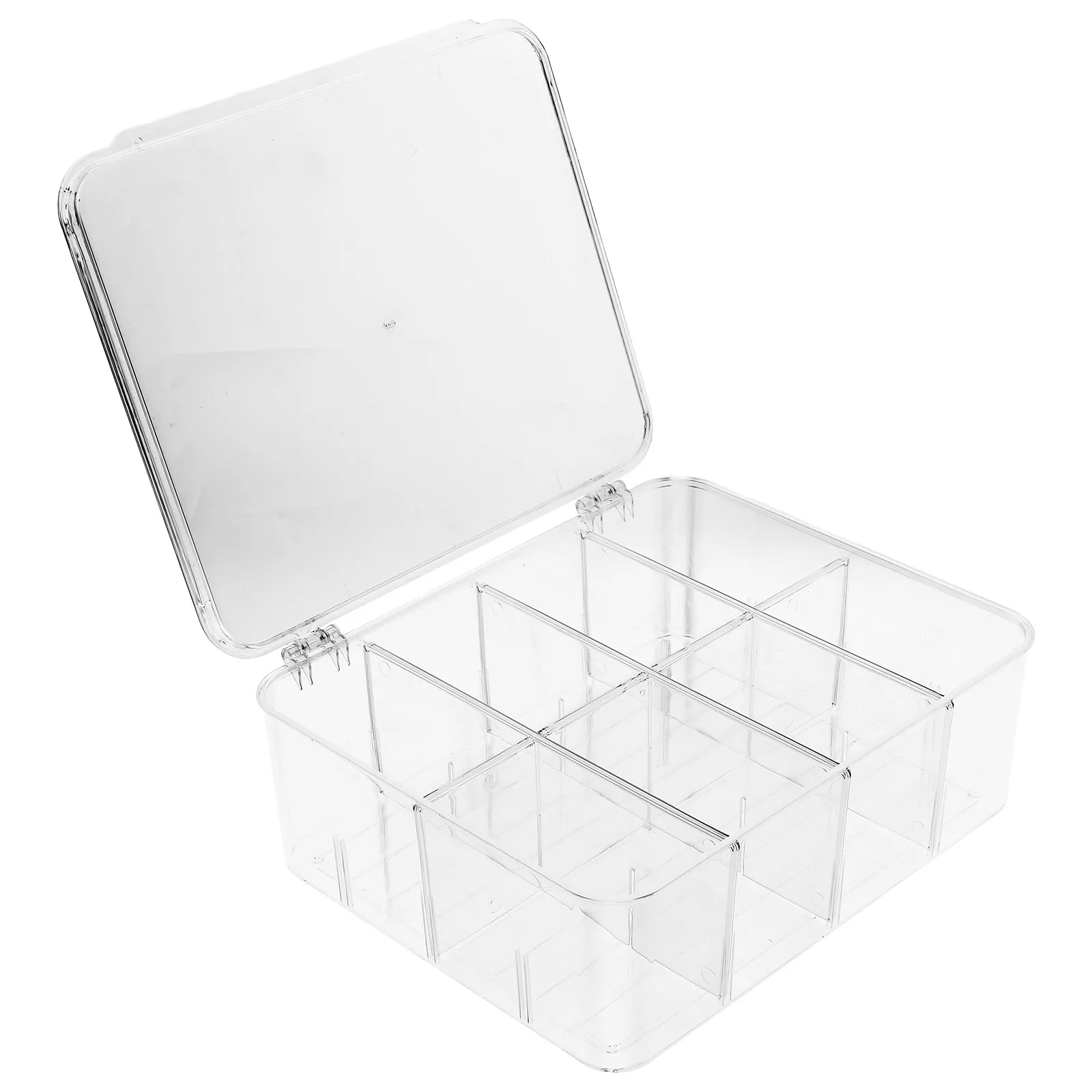 

Box Clear 8-Compartment Container with Lid Storage for Nuts Candy Dried Fruits Refrigerator Organizer Tray