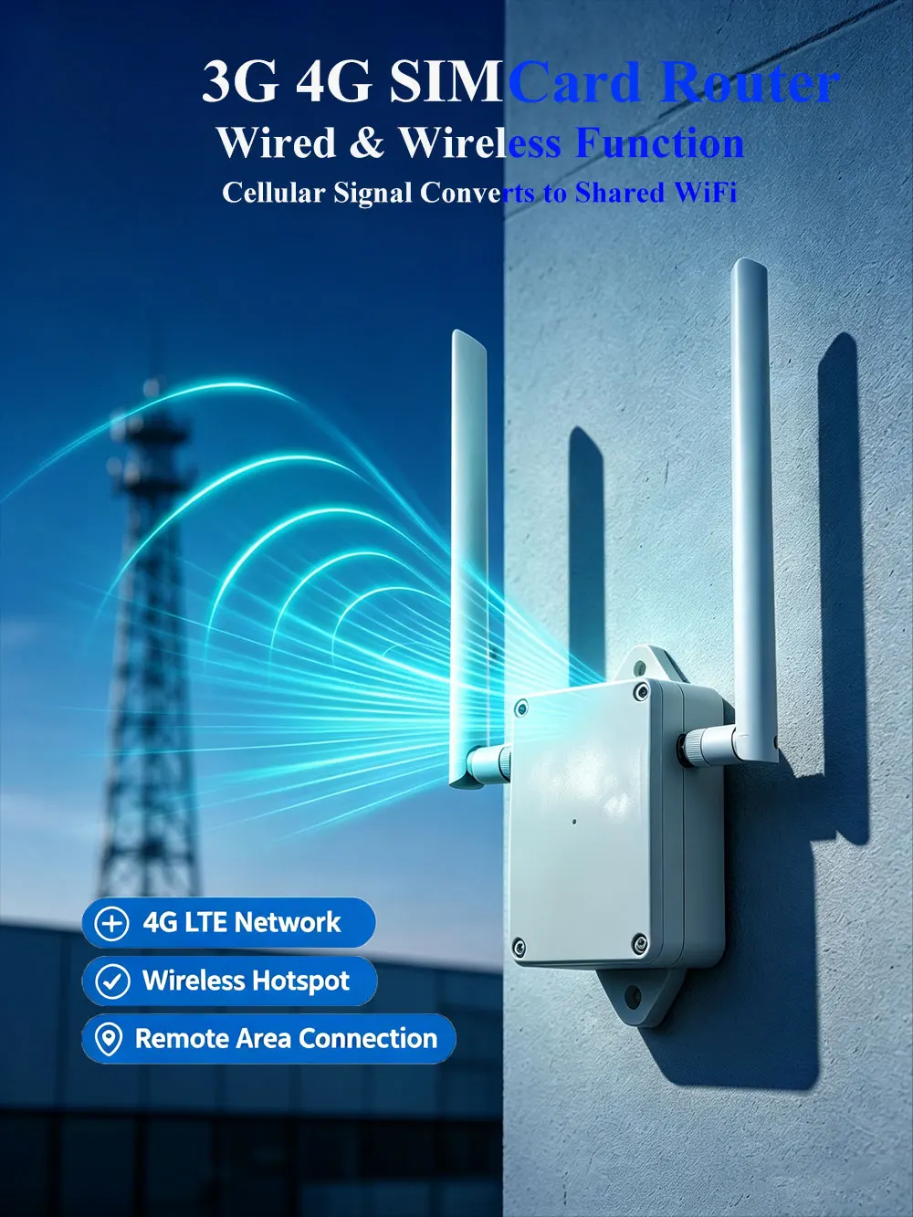 Wired& Wireless 3G 4G SIM Card Router Indoor/Outdoor Use Waterproof Support 4G MIFI Hotspot Distribution For Surveillance vedio