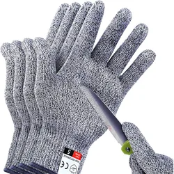 Kitchen Cut Resistant Gloves 5-level Protection Safety Cut-resistant Gloves For Cutting meat, Wood Carving, Slicing and More.