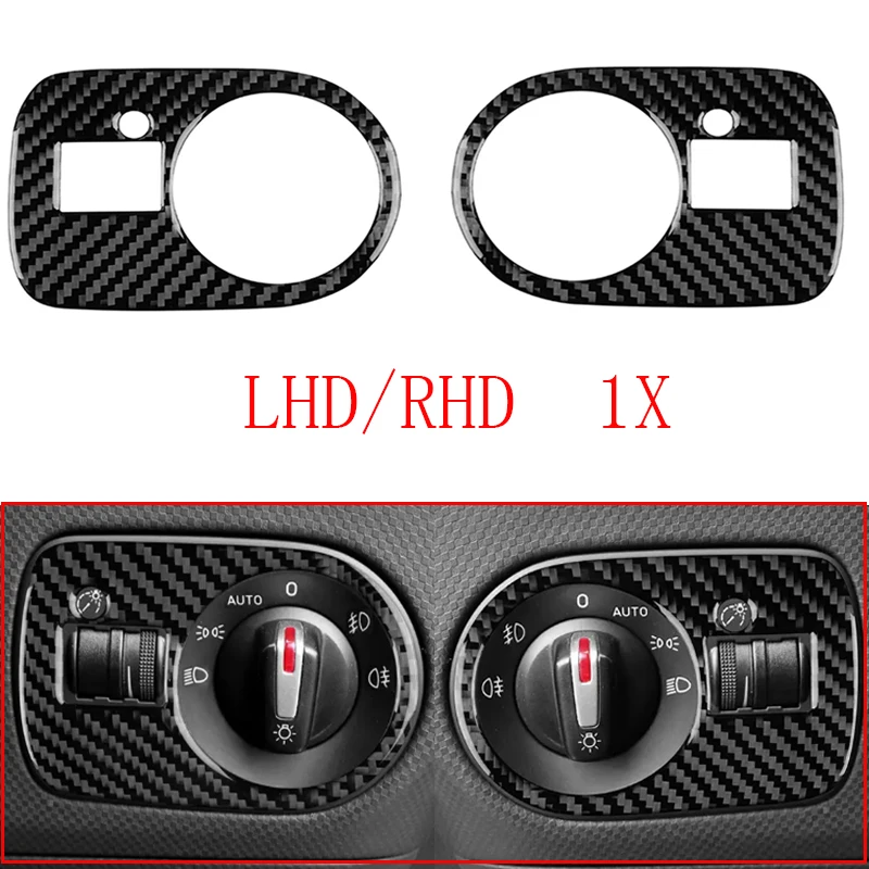 

1 шт., наклейка из настоящего мягкого углеродного волокна, рамка переключателя фар автомобиля, отделка для Seat Leon 2005 2006 2007 2008 2009 2010 2011 2012